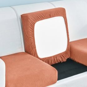 Pure color stretch all-inclusive sofa cover (Option: Citrus Orange-XL)