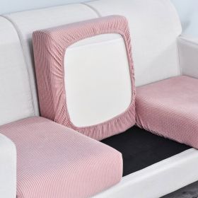 Pure color stretch all-inclusive sofa cover (Option: Dark pink-Big L)